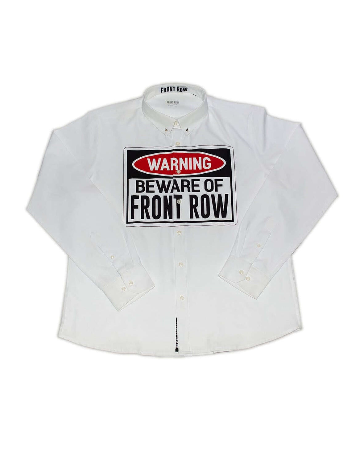BEWARE SIGNAL PRINTED OXFORD SHIRT WHITE | FrontRowEU