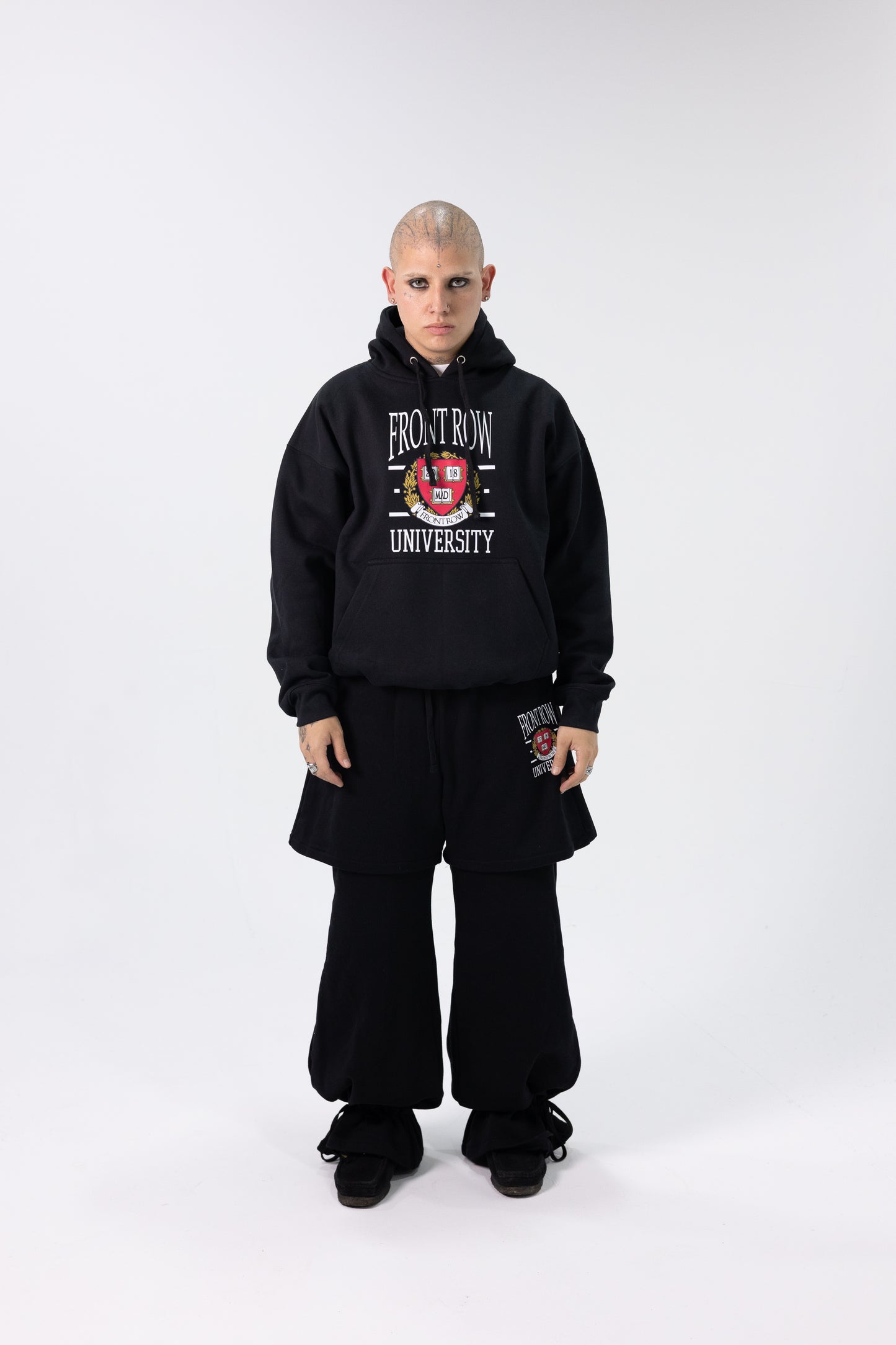 FRONT ROW COLLEGE BLACK HOODIE