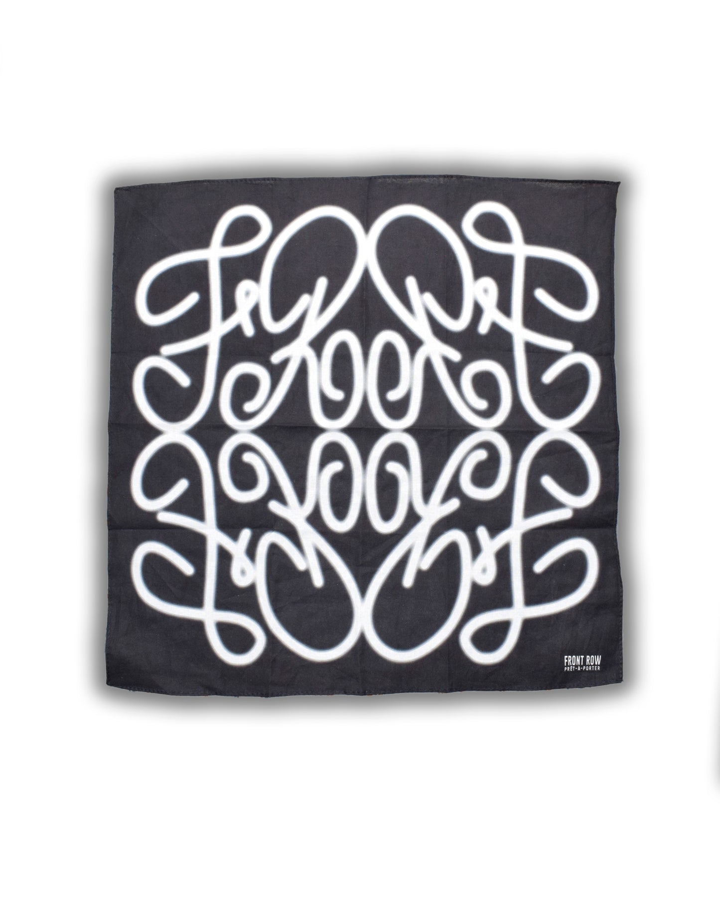BANDANA GRAFICO LOGO FRONT ROW STREEWEAR EUROPA ESPAÑA negra