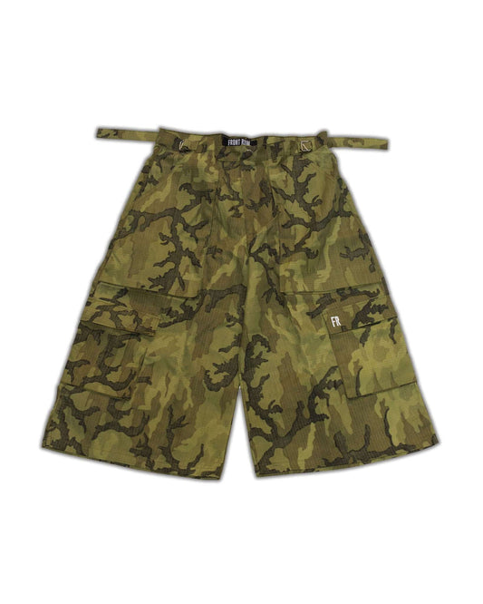 MULTIPOCKET EXTRA WIDE CARGO SHORTS GREEN | FrontRowEU