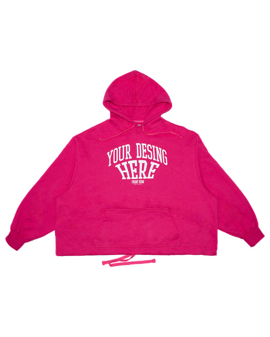 YOUR DESING HERE PINK ADJUSTABLE HOODIE