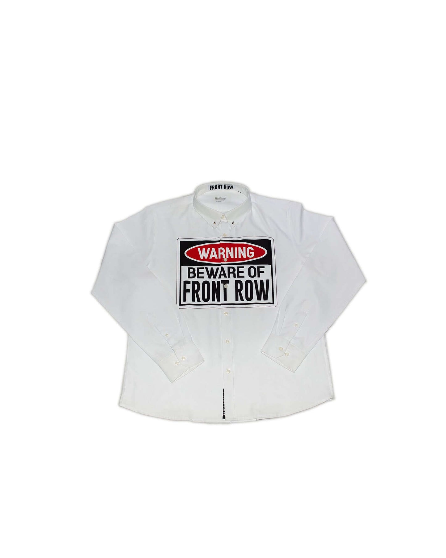 BEWARE SIGNAL PRINTED OXFORD SHIRT WHITE | FrontRowEU