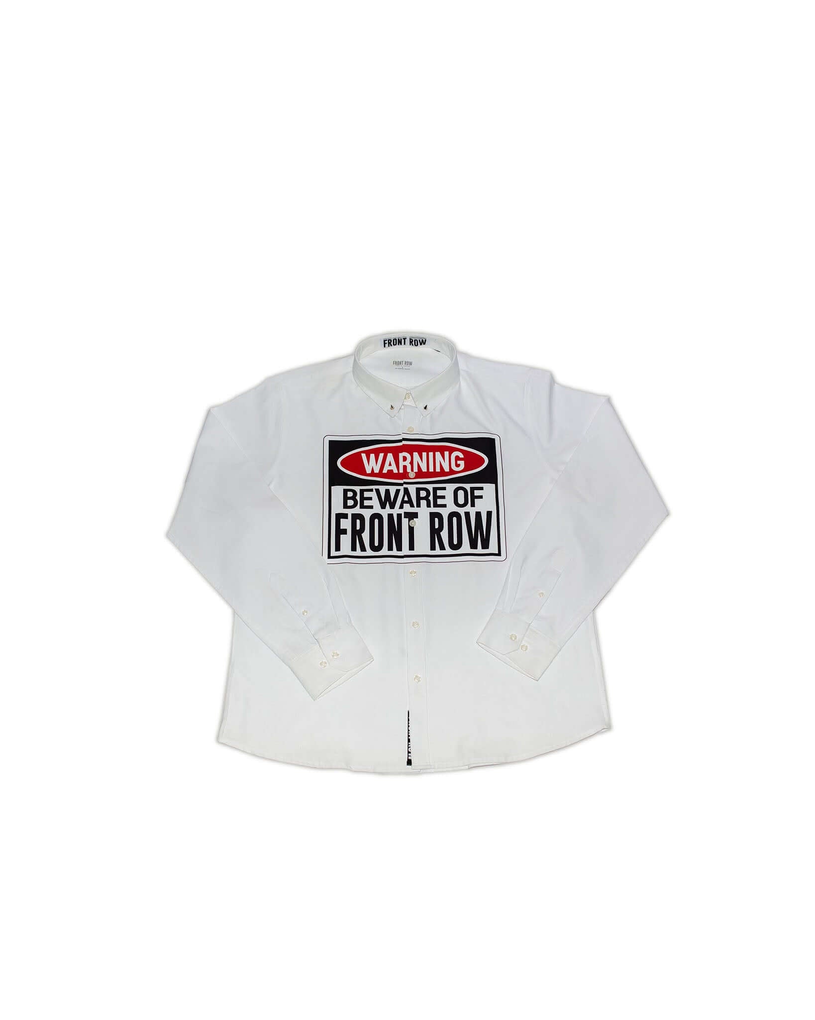 BEWARE SIGNAL PRINTED OXFORD SHIRT WHITE | FrontRowEU