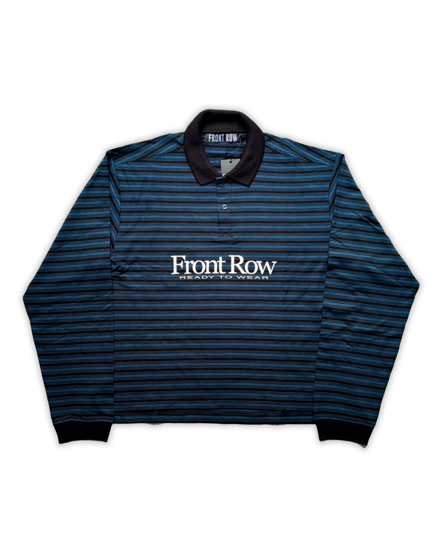 DOUBLE NECK LONGSLEEVE POLO BLUE/BLACK