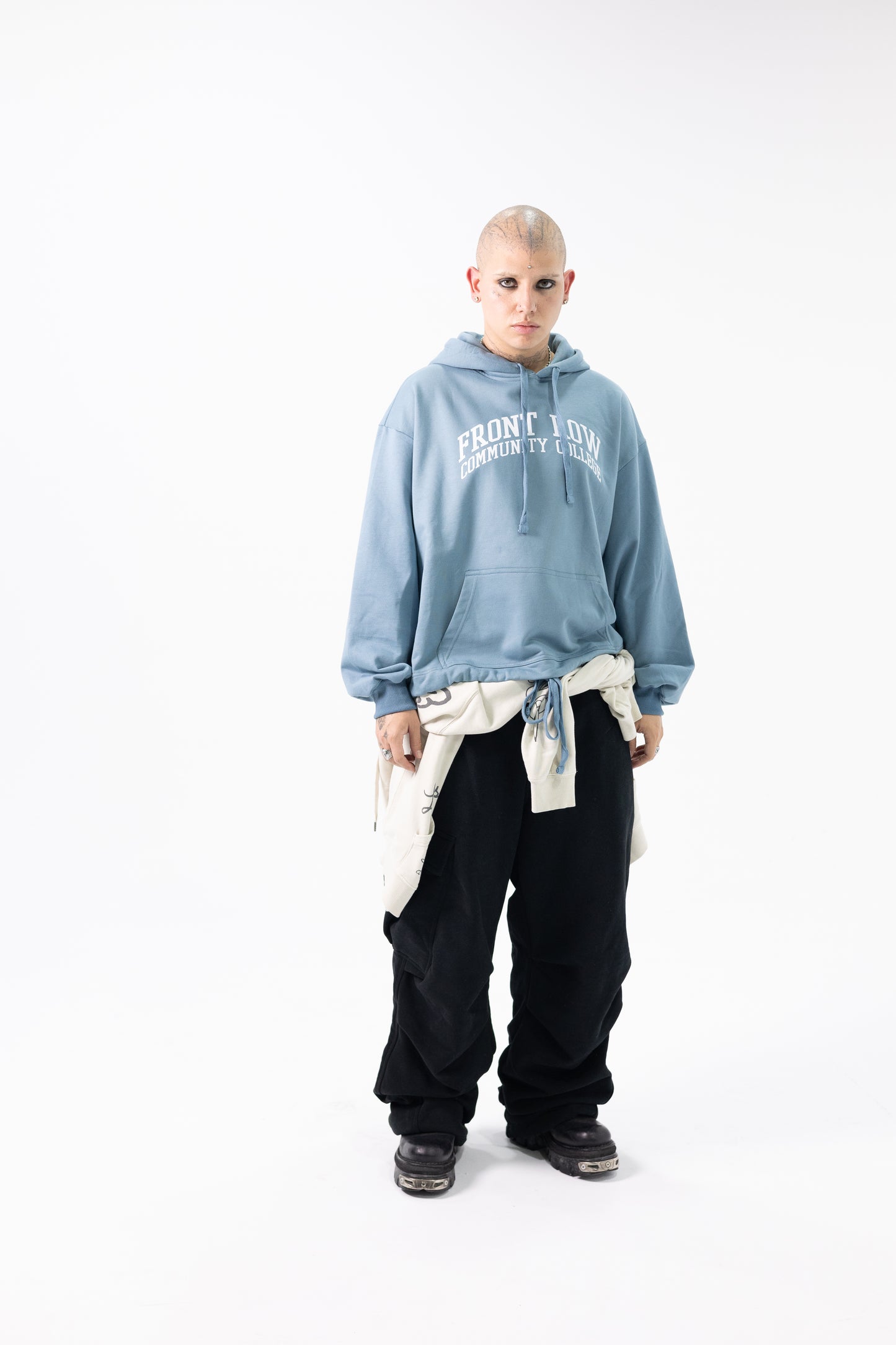 COMMUNITY COLLEGE BLUE ADJUSTABLE HOODIE