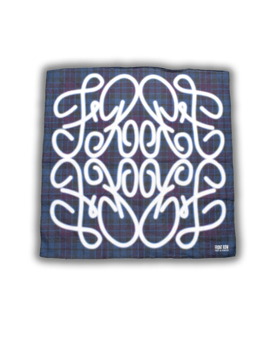 BANDANA GRAFICO LOGO FRONT ROW STREEWEAR EUROPA ESPAÑA CUADROS AZULES