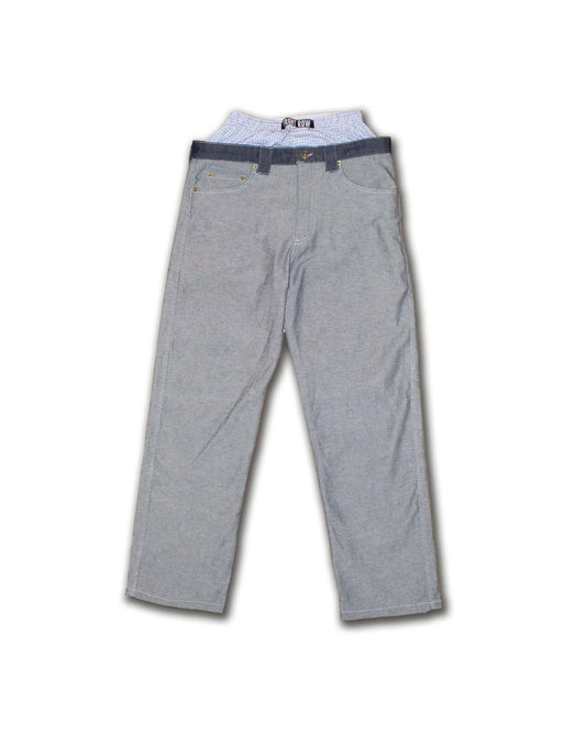 PANTALON VAQUERO OVERSIZE LARGO CON CALZONCILLOS STREETWEAR DELREVES ESPAÑA EUROPA FRONT ROW