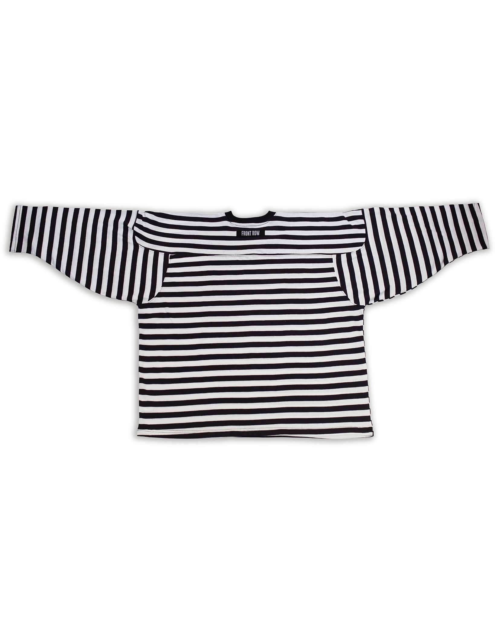 TILTED STRIPES HOCKEY LOGO TEE WHITE/BLACK | FrontRowEU