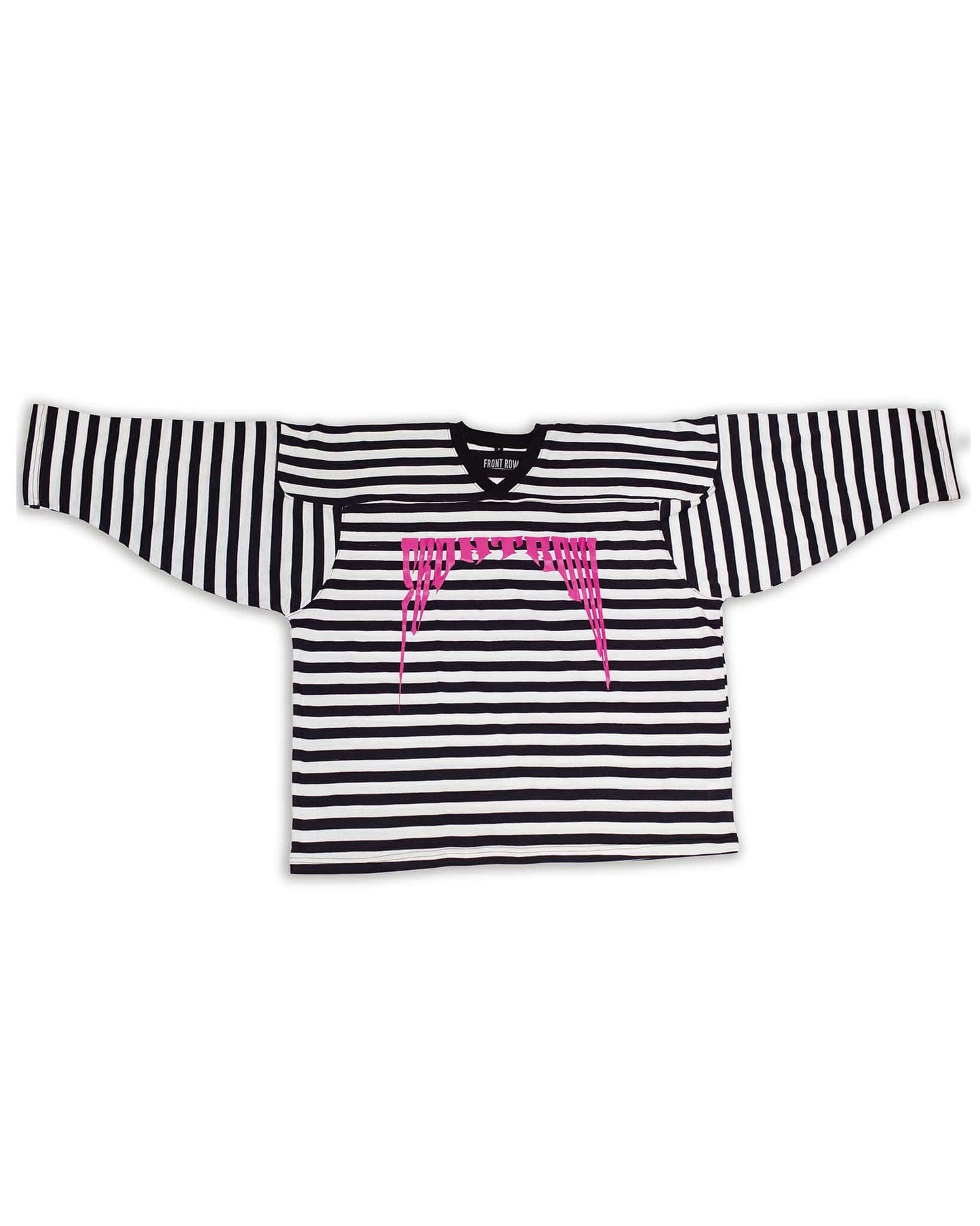 TILTED STRIPES HOCKEY LOGO TEE WHITE/BLACK | FrontRowEU
