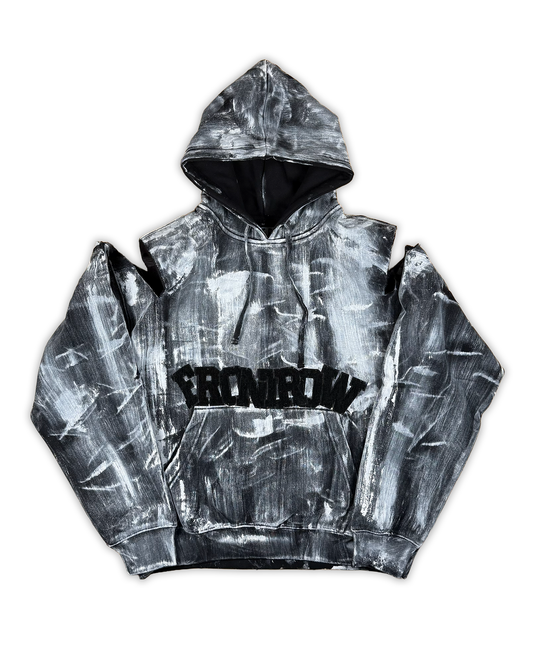 SHOULDER PADS PAINTED HOODIE