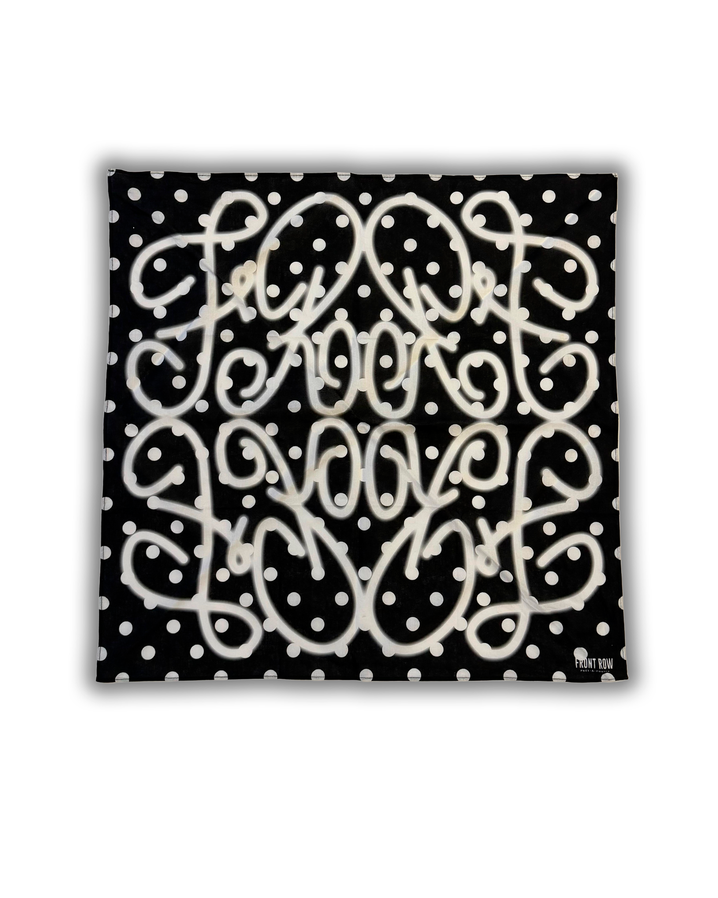POLKADOT MONOGRAM BANDANA BLACK