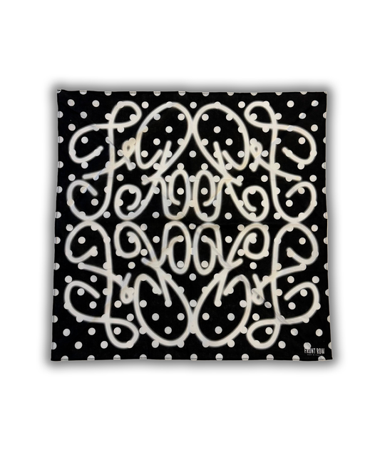 POLKADOT MONOGRAM BANDANA BLACK